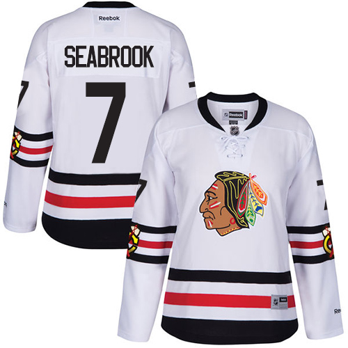 Women's Reebok Chicago Blackhawks #7 Brent Seabrook Premier White 2017 Winter Classic NHL Jersey