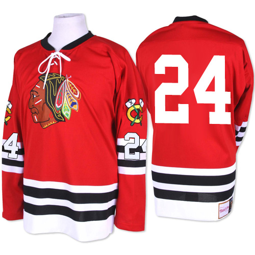 Men's Mitchell and Ness Chicago Blackhawks #24 Martin Havlat Authentic Red 1960-61 Throwback NHL Jersey