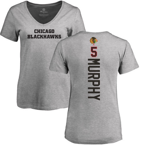 NHL Women's Adidas Chicago Blackhawks #5 Connor Murphy Ash Backer T-Shirt