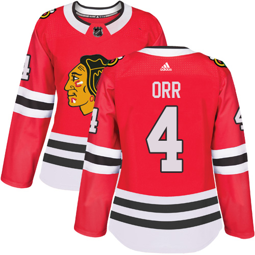 Women's Adidas Chicago Blackhawks #4 Bobby Orr Authentic Red Home NHL Jersey