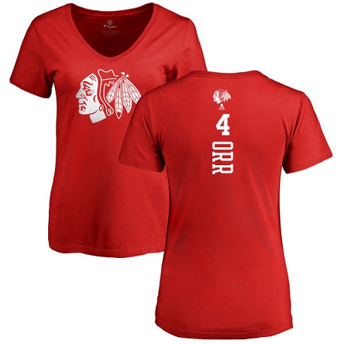 NHL Women's Adidas Chicago Blackhawks #4 Bobby Orr Red One Color Backer T-Shirt