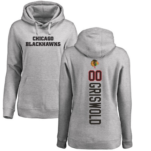NHL Women's Adidas Chicago Blackhawks #00 Clark Griswold Ash Backer Pullover Hoodie