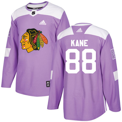 Youth Adidas Chicago Blackhawks #88 Patrick Kane Authentic Purple Fights Cancer Practice NHL Jersey