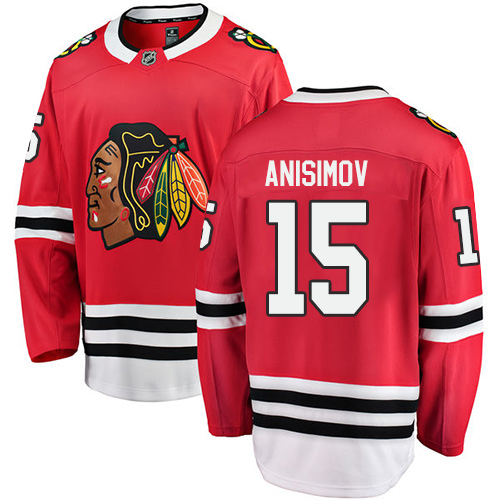 Men's Chicago Blackhawks #15 Artem Anisimov Authentic Red Home Fanatics Branded Breakaway NHL Jersey