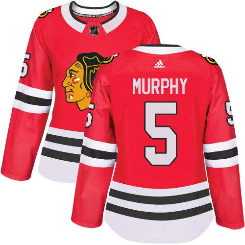 Women's Adidas Chicago Blackhawks #5 Connor Murphy Authentic Red Home NHL Jersey