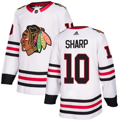 Men's Adidas Chicago Blackhawks #10 Patrick Sharp Authentic White Away NHL Jersey