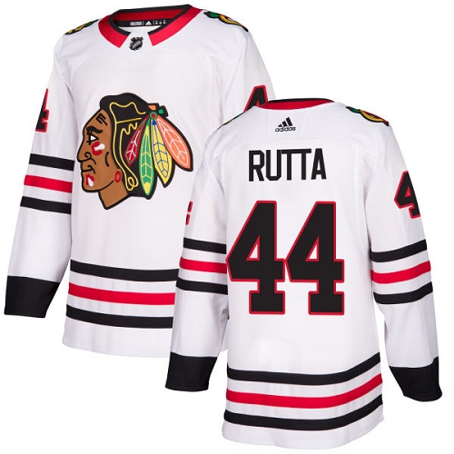 Men's Adidas Chicago Blackhawks #44 Jan Rutta Authentic White Away NHL Jersey