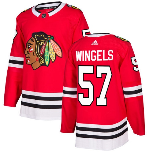Men's Adidas Chicago Blackhawks #57 Tommy Wingels Authentic Red Home NHL Jersey