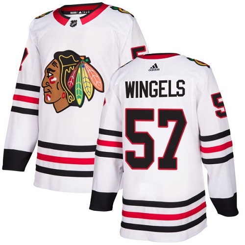 Youth Adidas Chicago Blackhawks #57 Tommy Wingels Authentic White Away NHL Jersey