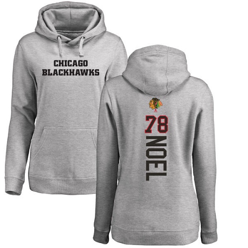 NHL Women's Adidas Chicago Blackhawks #78 Nathan Noel Ash Backer Pullover Hoodie