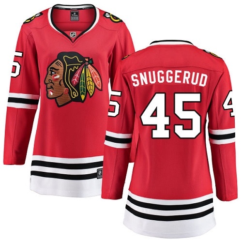 Women's Chicago Blackhawks #45 Luc Snuggerud Authentic Red Home Fanatics Branded Breakaway NHL Jersey