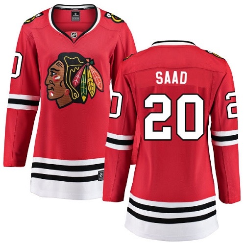Women's Chicago Blackhawks #20 Brandon Saad Authentic Red Home Fanatics Branded Breakaway NHL Jersey