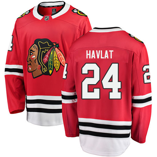 Men's Chicago Blackhawks #24 Martin Havlat Authentic Red Home Fanatics Branded Breakaway NHL Jersey