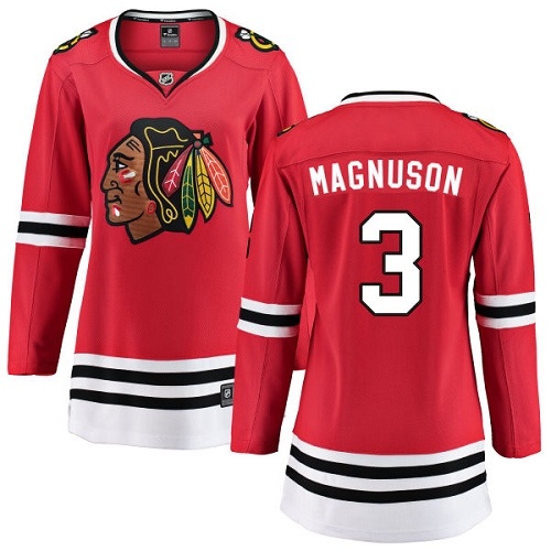 Women's Chicago Blackhawks #3 Keith Magnuson Authentic Red Home Fanatics Branded Breakaway NHL Jersey