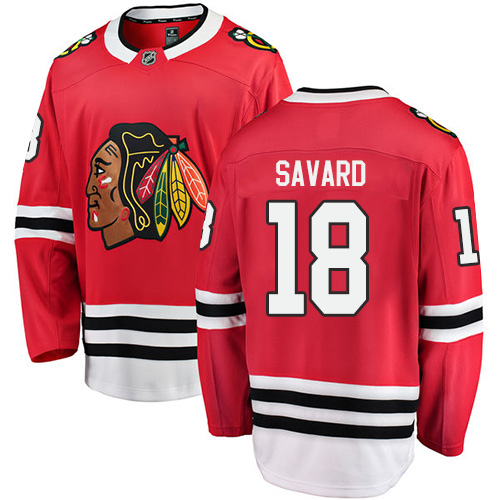 Youth Chicago Blackhawks #18 Denis Savard Authentic Red Home Fanatics Branded Breakaway NHL Jersey