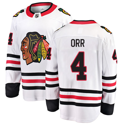 Youth Chicago Blackhawks #4 Bobby Orr Authentic White Away Fanatics Branded Breakaway NHL Jersey
