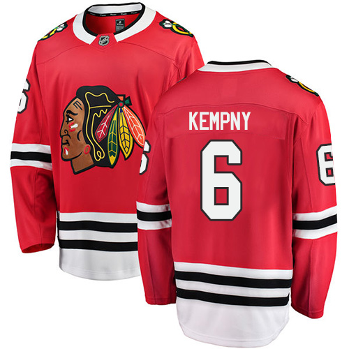 Men's Chicago Blackhawks #6 Michal Kempny Authentic Red Home Fanatics Branded Breakaway NHL Jersey