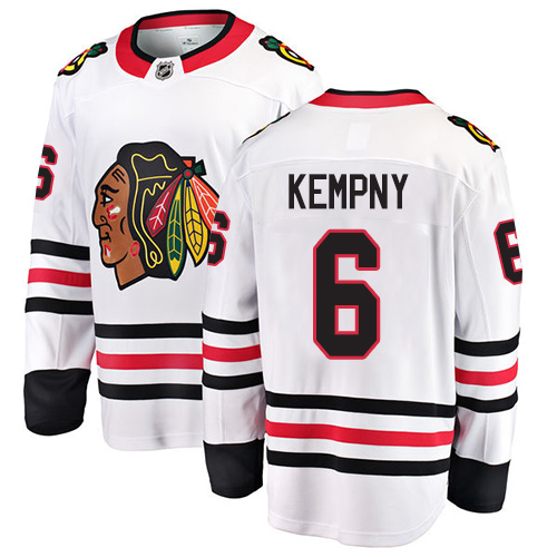 Men's Chicago Blackhawks #6 Michal Kempny Authentic White Away Fanatics Branded Breakaway NHL Jersey