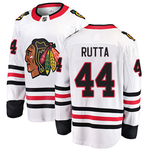 Men's Chicago Blackhawks #44 Jan Rutta Authentic White Away Fanatics Branded Breakaway NHL Jersey