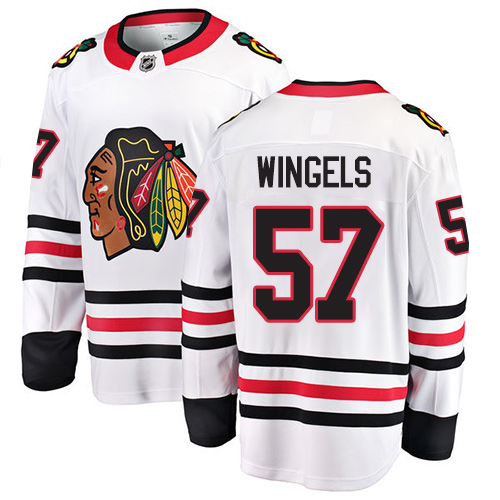 Men's Chicago Blackhawks #57 Tommy Wingels Authentic White Away Fanatics Branded Breakaway NHL Jersey