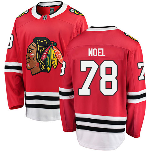 Men's Chicago Blackhawks #78 Nathan Noel Authentic Red Home Fanatics Branded Breakaway NHL Jersey