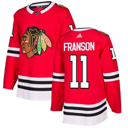 Men's Adidas Chicago Blackhawks #11 Cody Franson Authentic Red Home NHL Jersey