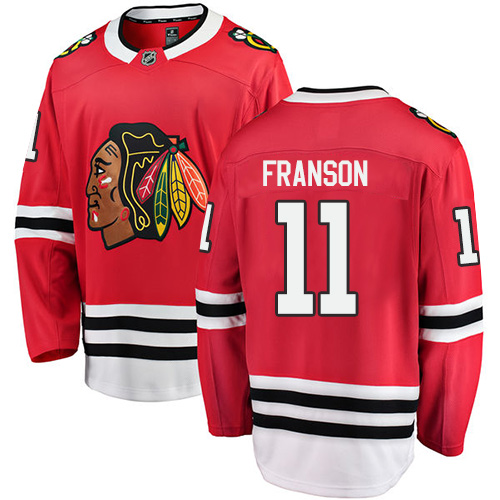 Men's Chicago Blackhawks #11 Cody Franson Authentic Red Home Fanatics Branded Breakaway NHL Jersey