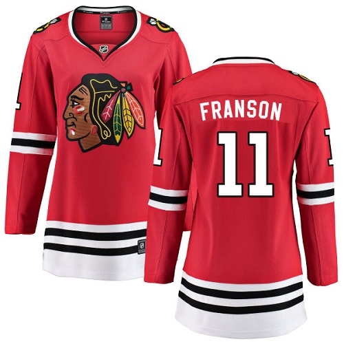 Women's Chicago Blackhawks #11 Cody Franson Authentic Red Home Fanatics Branded Breakaway NHL Jersey