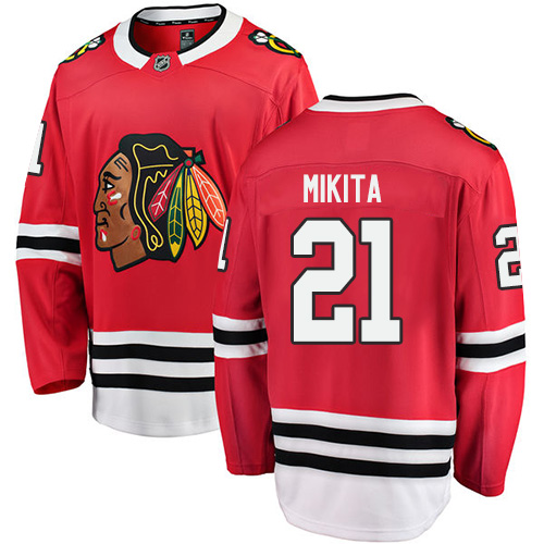 Men's Chicago Blackhawks #21 Stan Mikita Authentic Red Home Fanatics Branded Breakaway NHL Jersey