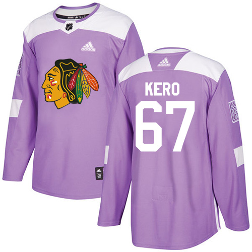 Men's Adidas Chicago Blackhawks #67 Tanner Kero Authentic Purple Fights Cancer Practice NHL Jersey