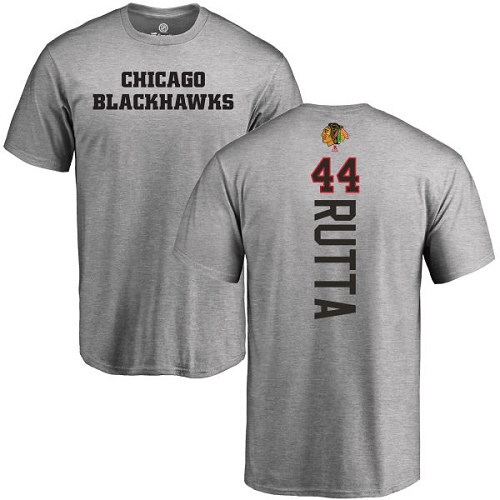 NHL Adidas Chicago Blackhawks #44 Jan Rutta Ash Backer T-Shirt