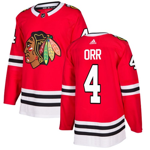 Men's Adidas Chicago Blackhawks #4 Bobby Orr Authentic Red Home NHL Jersey