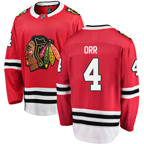 Men's Chicago Blackhawks #4 Bobby Orr Authentic Red Home Fanatics Branded Breakaway NHL Jersey