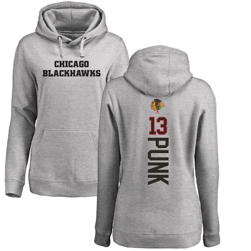 NHL Women's Adidas Chicago Blackhawks #13 CM Punk Ash Backer Pullover Hoodie