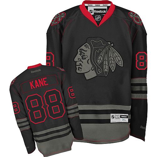 Men's Reebok Chicago Blackhawks #88 Patrick Kane Premier Black Ice NHL Jersey