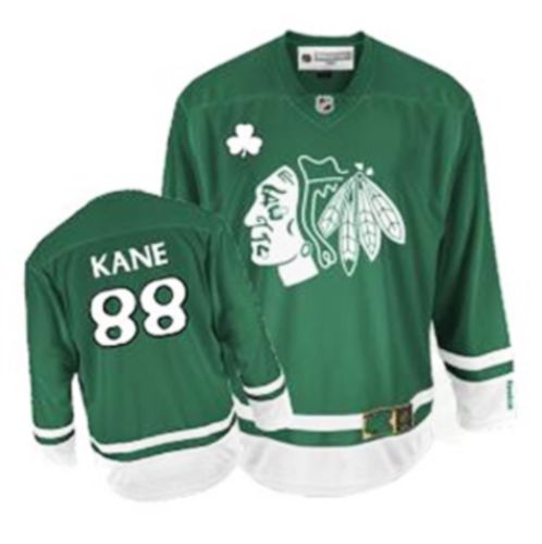 Men's Reebok Chicago Blackhawks #88 Patrick Kane Premier Green St Patty's Day NHL Jersey