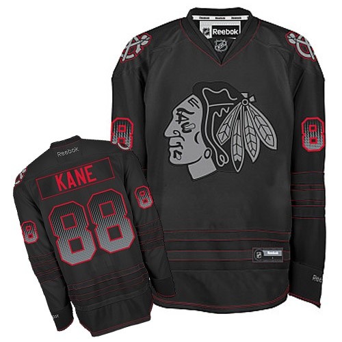 Men's Reebok Chicago Blackhawks #88 Patrick Kane Premier Black Accelerator NHL Jersey