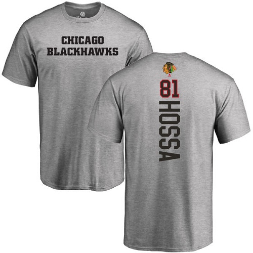 NHL Adidas Chicago Blackhawks #81 Marian Hossa Ash Backer T-Shirt