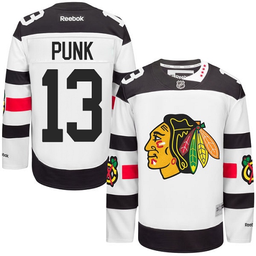 Men's Reebok Chicago Blackhawks #13 CM Punk Authentic White 2016 Stadium Series NHL Jersey