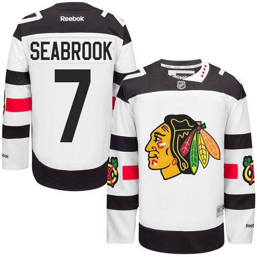 Men's Reebok Chicago Blackhawks #7 Brent Seabrook Authentic White 2016 Stadium Series NHL Jersey