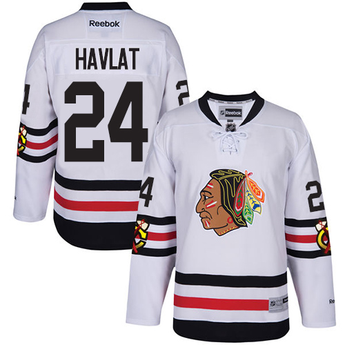 Youth Reebok Chicago Blackhawks #24 Martin Havlat Premier White 2017 Winter Classic NHL Jersey