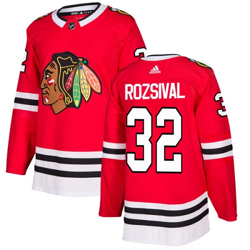 Men's Adidas Chicago Blackhawks #32 Michal Rozsival Authentic Red Home NHL Jersey
