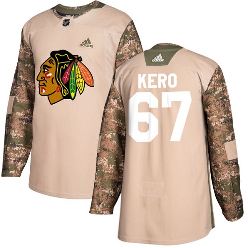 Youth Adidas Chicago Blackhawks #67 Tanner Kero Authentic Camo Veterans Day Practice NHL Jersey