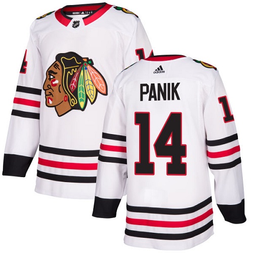 Women's Adidas Chicago Blackhawks #14 Richard Panik Authentic White Away NHL Jersey