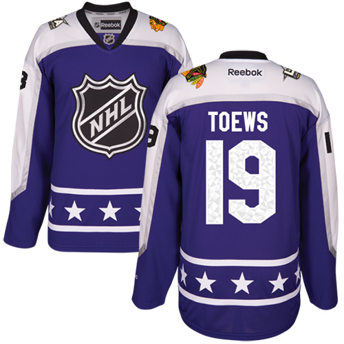 Youth Reebok Chicago Blackhawks #19 Jonathan Toews Premier Purple Central Division 2017 All-Star NHL Jersey
