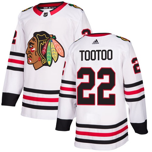 Youth Adidas Chicago Blackhawks #22 Jordin Tootoo Authentic White Away NHL Jersey