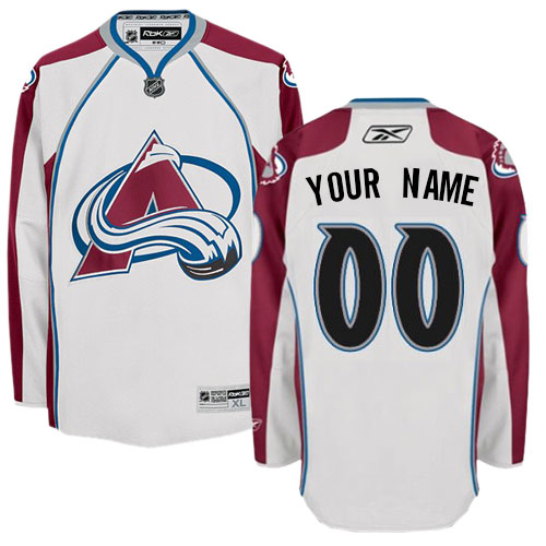 Men's Reebok Colorado Avalanche Customized Authentic White Away NHL Jersey