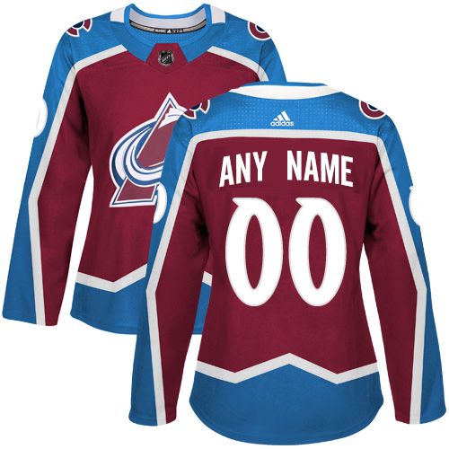 Women's Adidas Colorado Avalanche Customized Premier Burgundy Red Home NHL Jersey