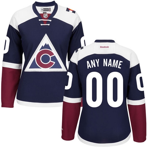 Women's Reebok Colorado Avalanche Customized Authentic Blue Third NHL Jersey