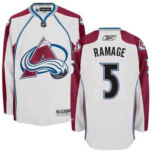 Men's Reebok Colorado Avalanche #5 Rob Ramage Authentic White Away NHL Jersey